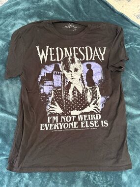 Black Wednesday Graphic Tee - I'm Not Weird Everyone Else Is (L)